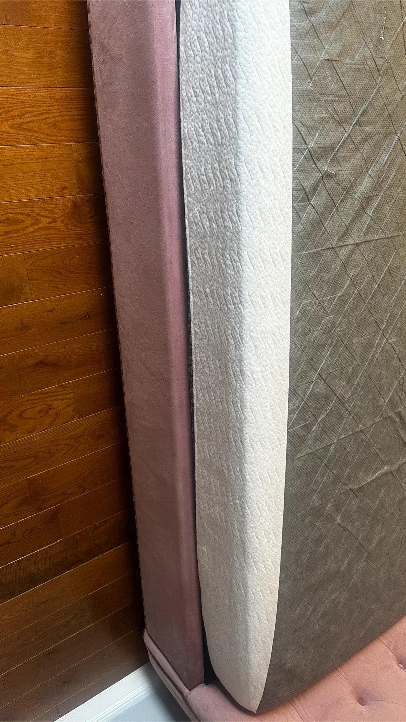 Cosmopolitan Velvet Upholstered Bed W/Iron Frame and Mattress image indicator(4)