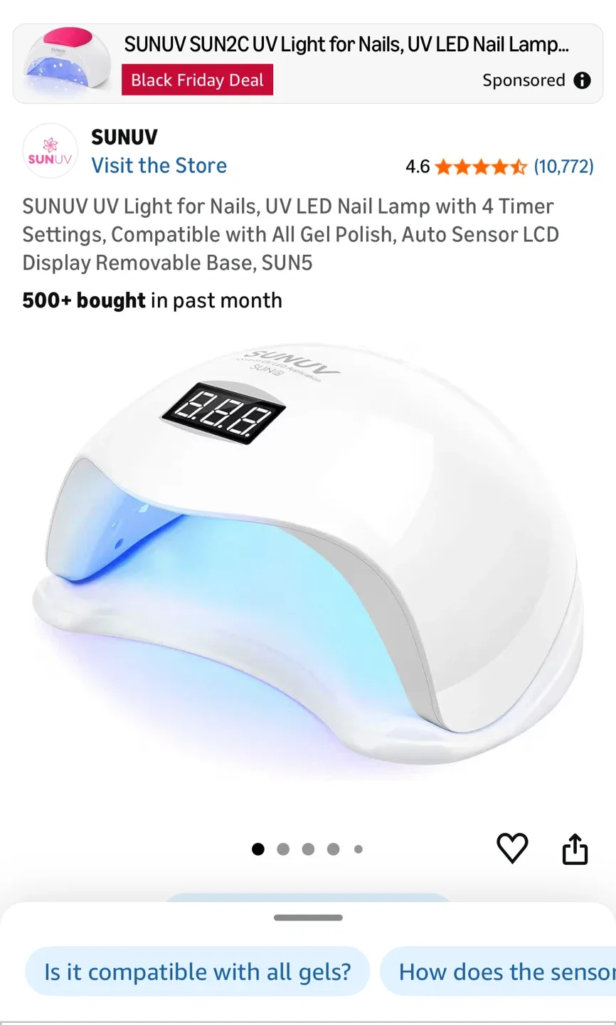 Gellen 72W Smart 2.0 UV LED Nail Lamp
