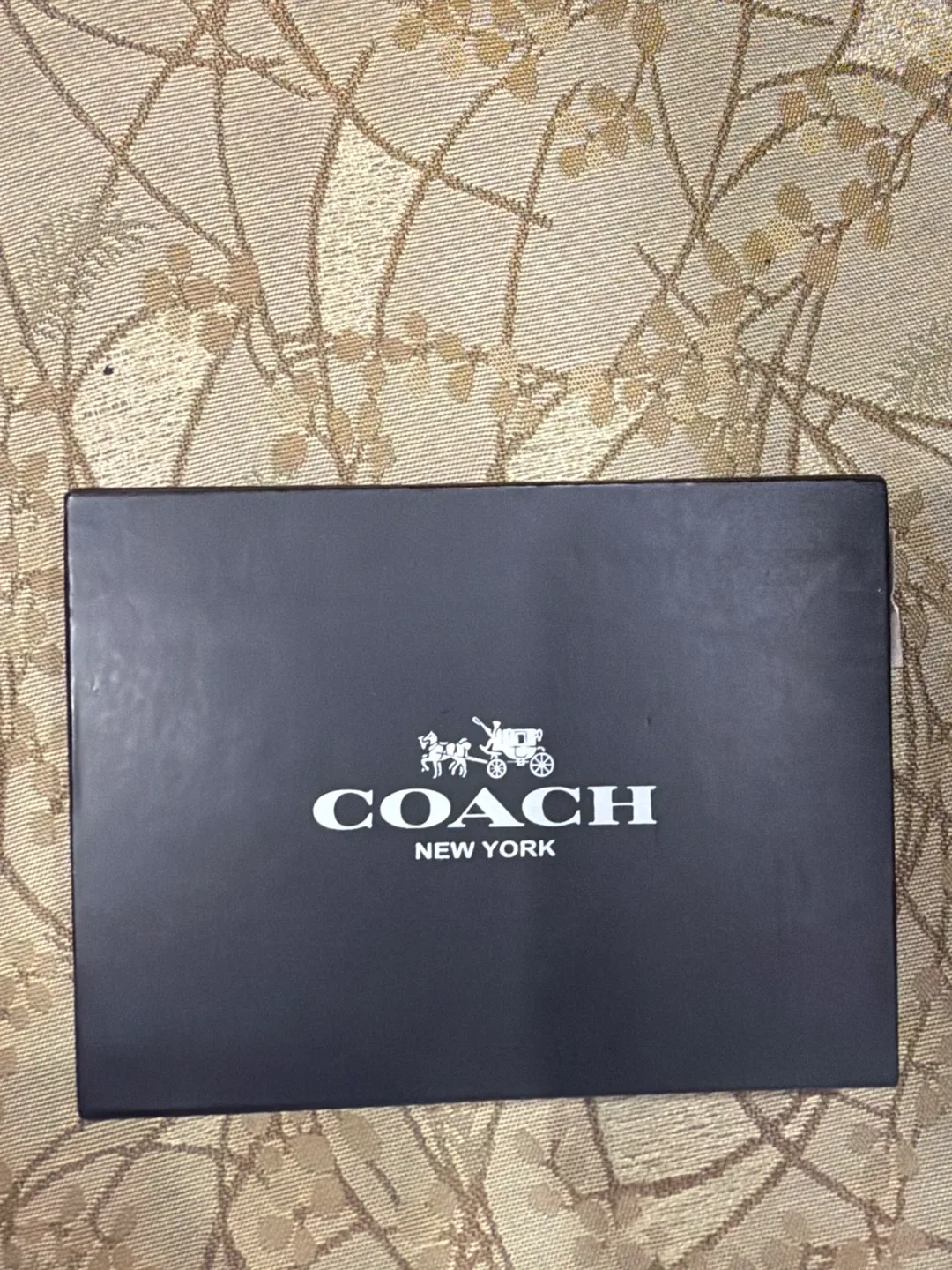 Coach New York Black Leather Card Holder with Box