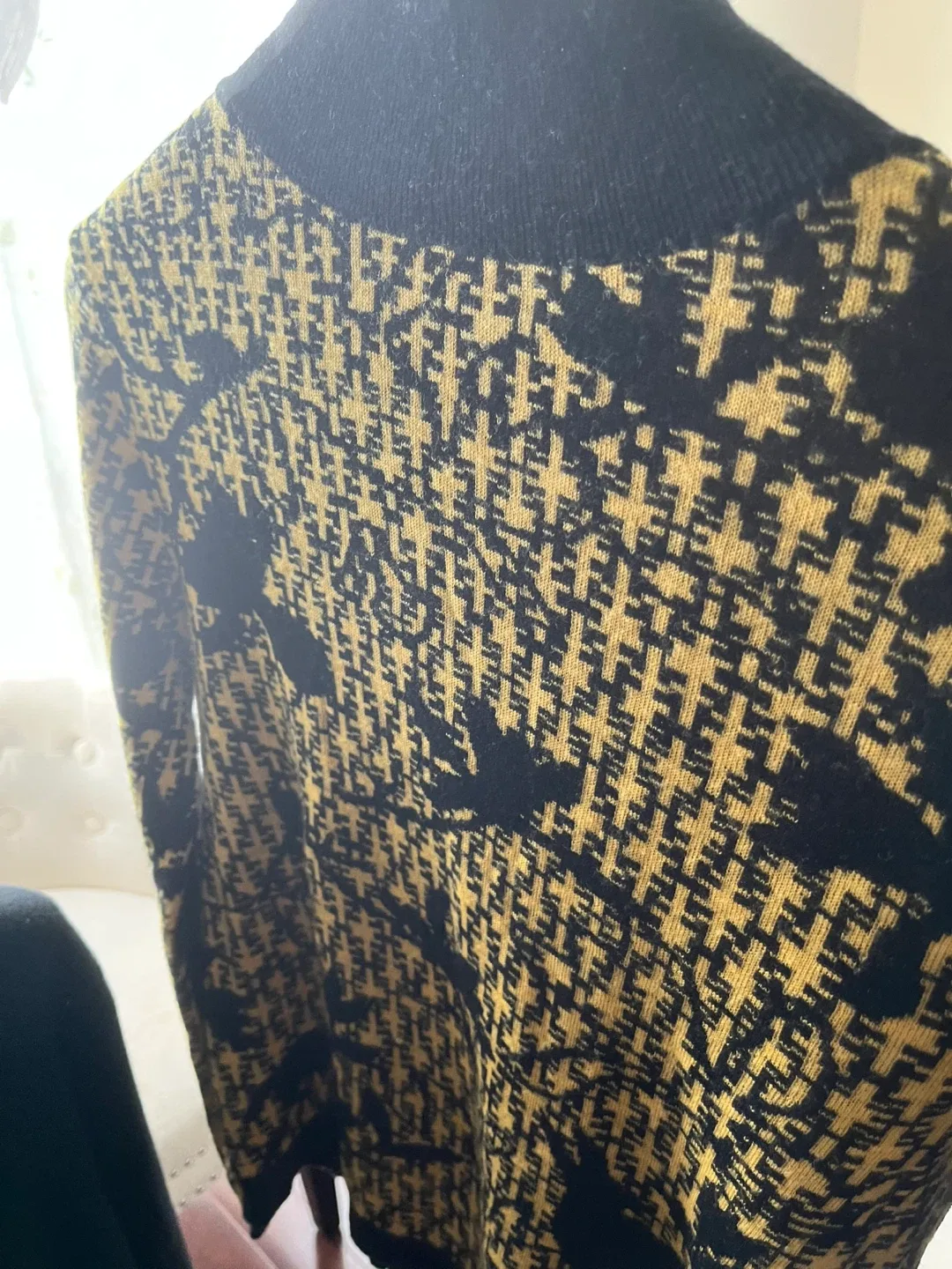 Black & Yellow Wool Cardigan image indicator(2)