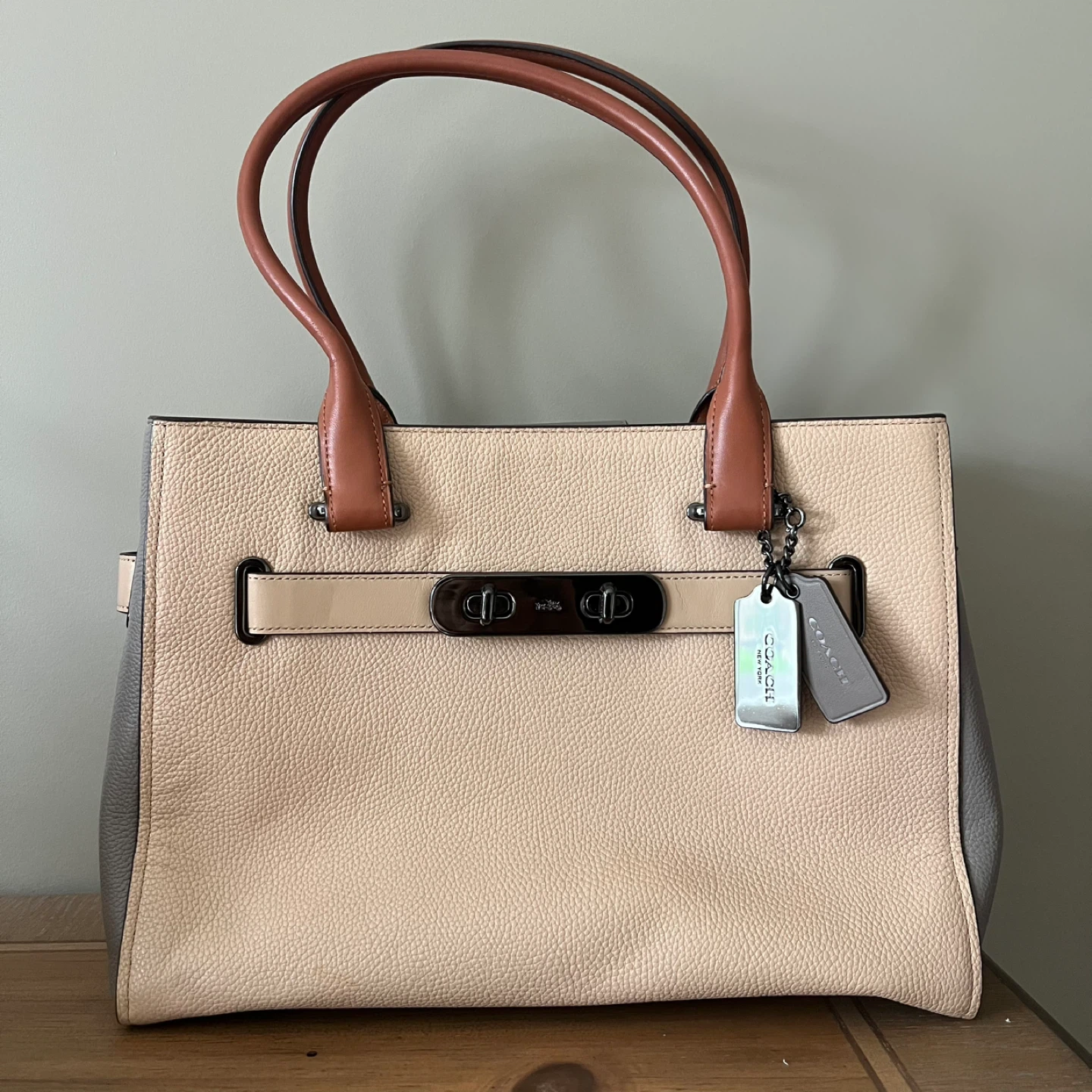 Coach Beige & Brown Bag