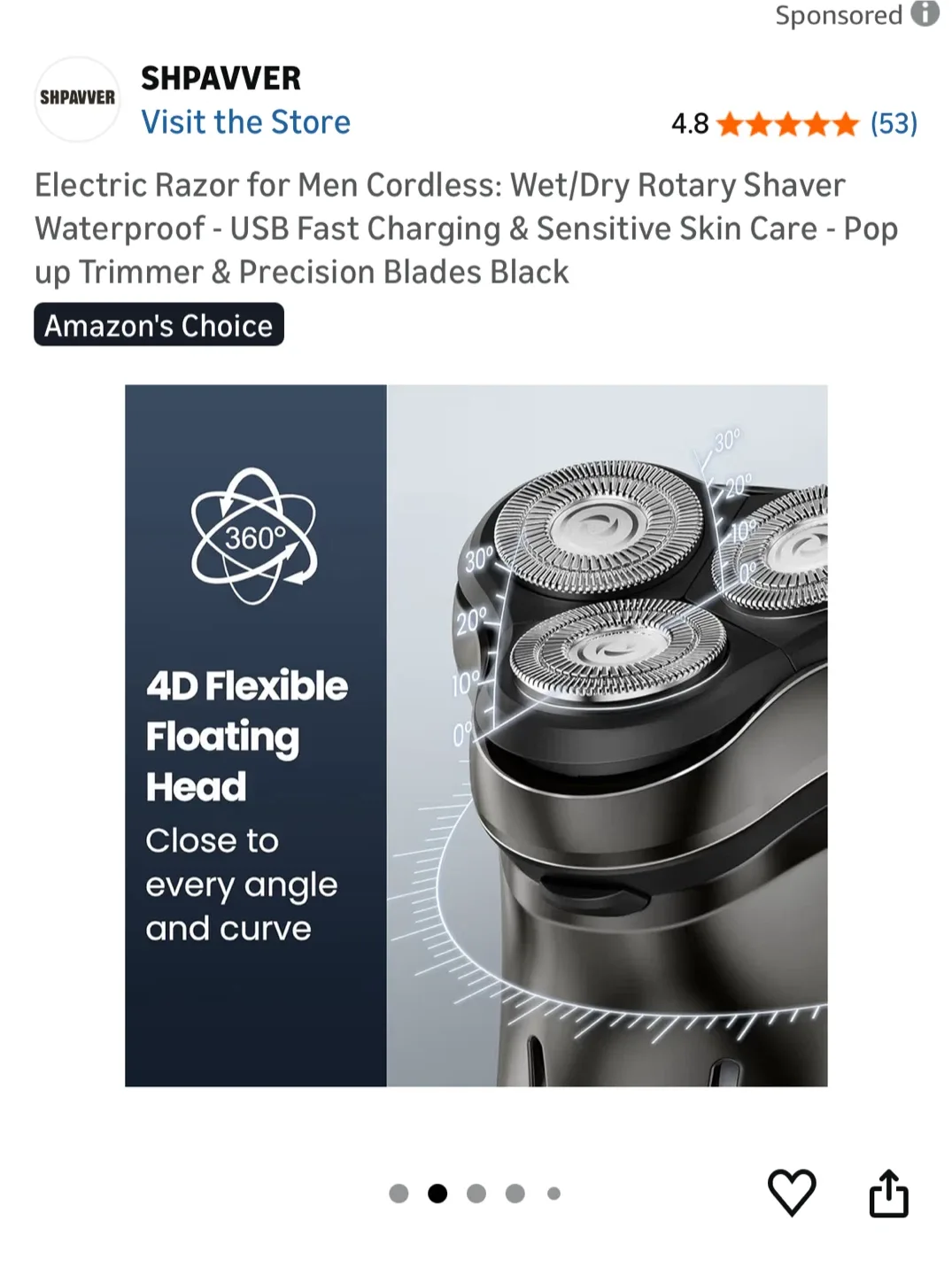 SHPAVVER Electric Rotary Shaver for Men image indicator(2)