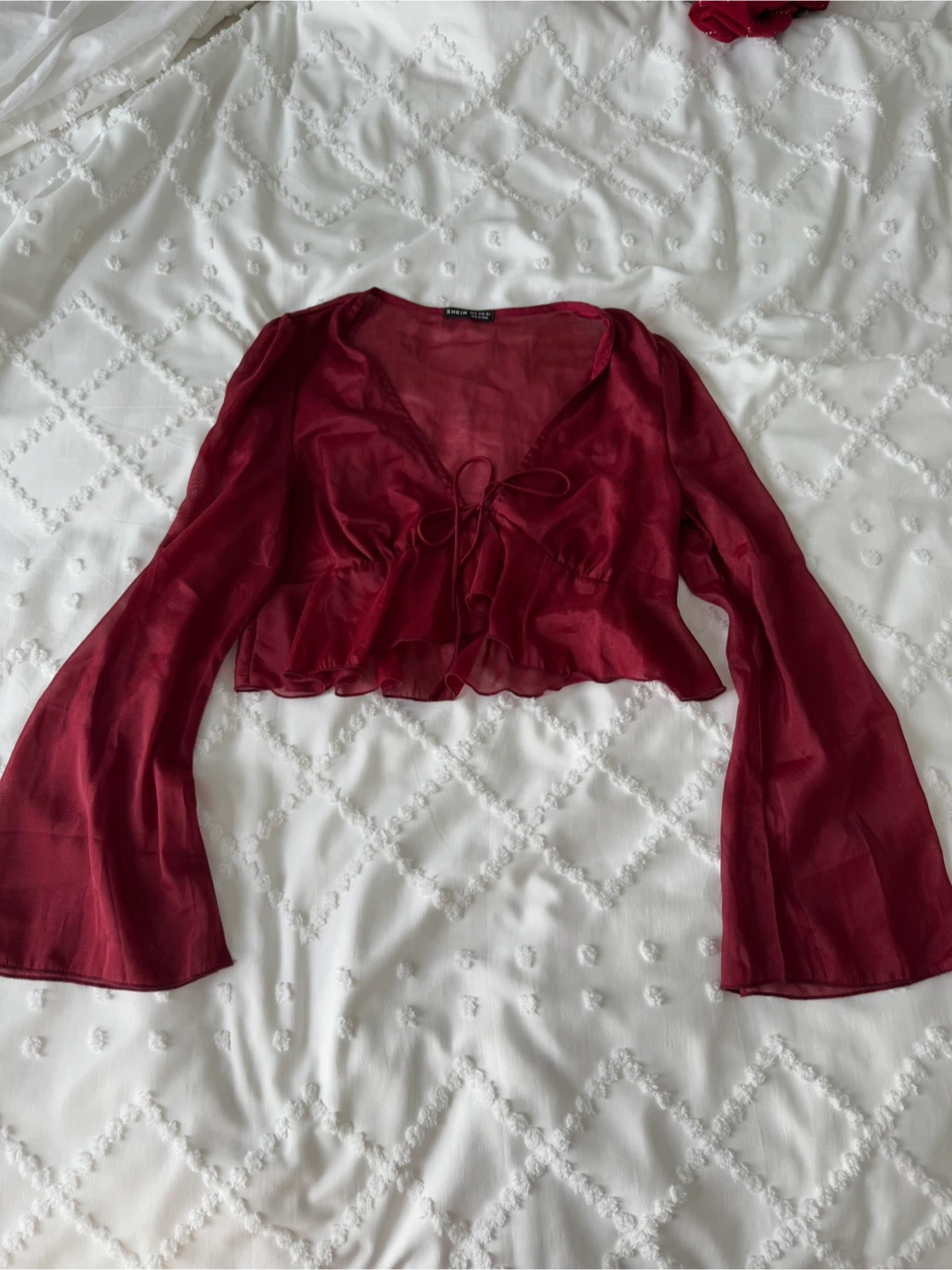 Shein Red Long Sleeve Top - M - photo 2