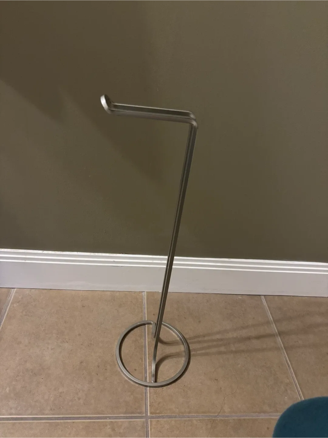 Silver Toilet Paper Holder Stand