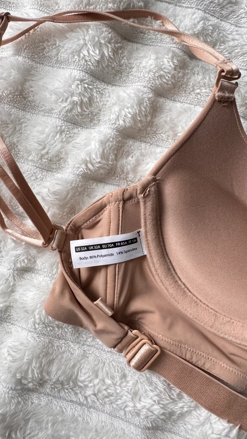 Beige Plunge U-Neckline Bra, Size 32A image indicator(5)