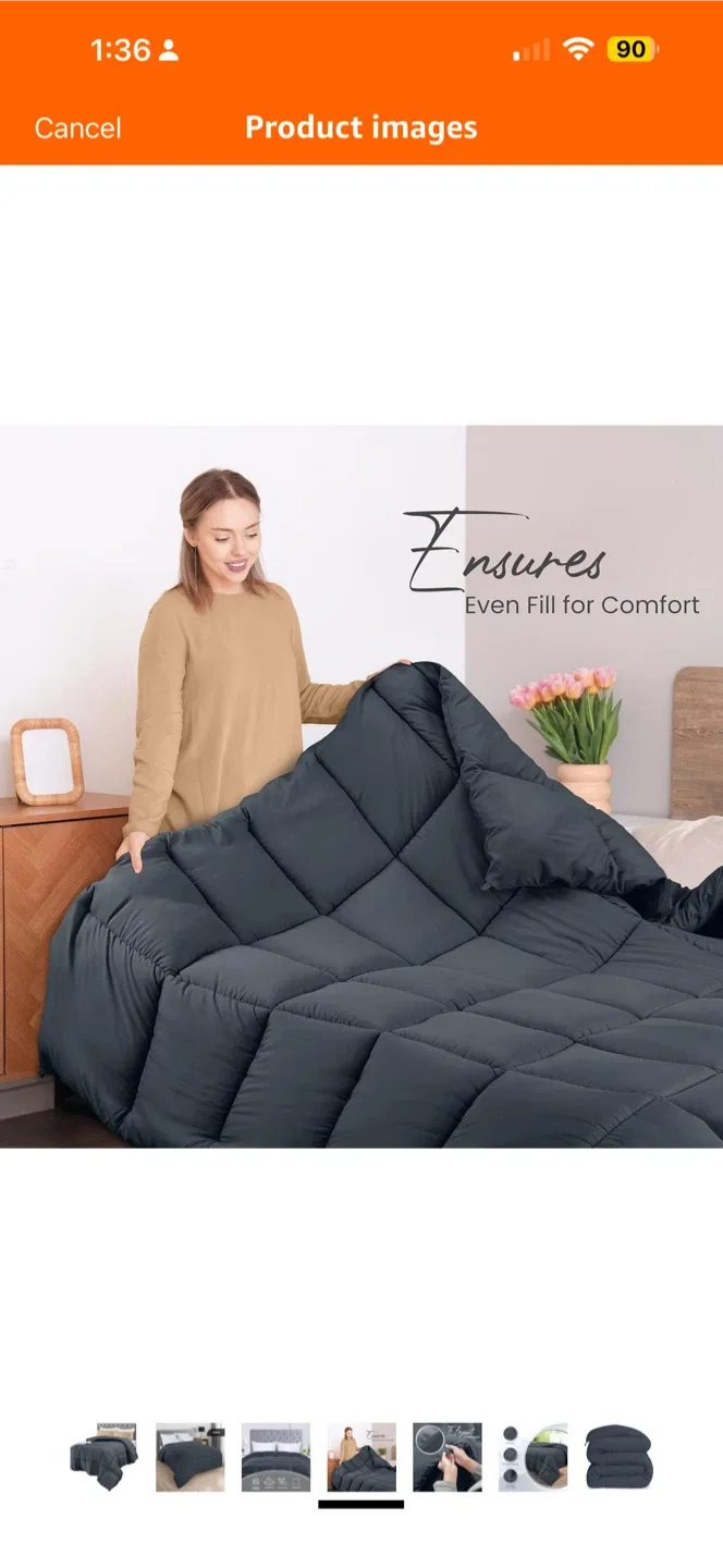 Dark Gray Down Comforter