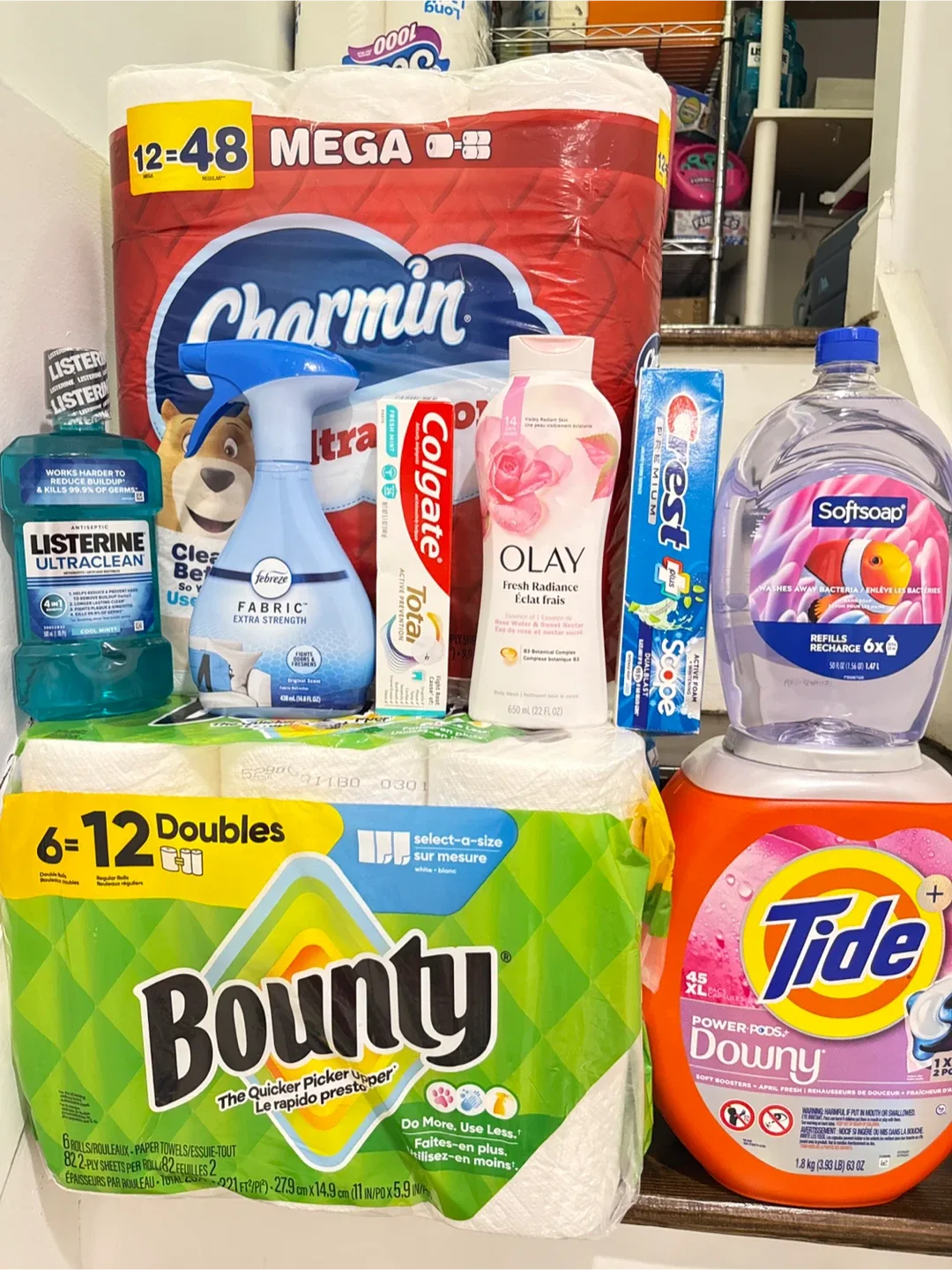 Household Essentials Bundle: Charmin, Bounty, Tide & More