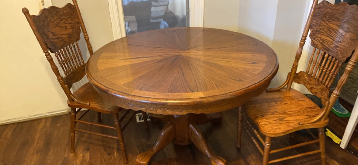 Round Wooden Dining Table with 4 Chairs - photo 2