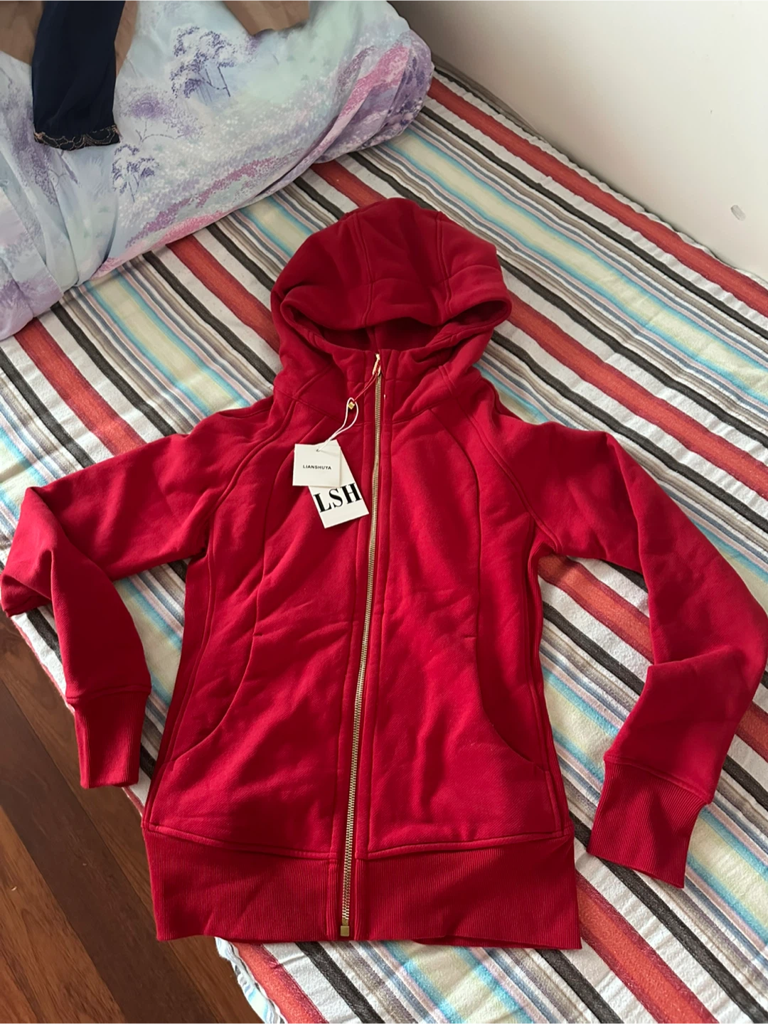Dark red scuba full zip