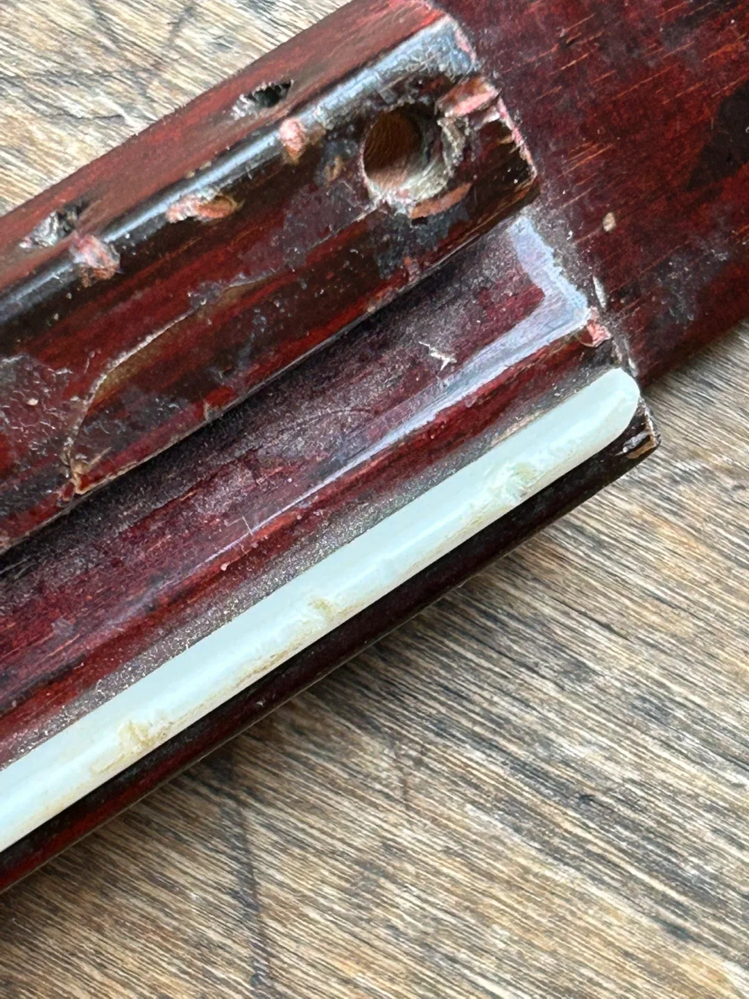 Vintage guitar tailpiece tail piece wood ivory bone Acoustic image indicator(6)