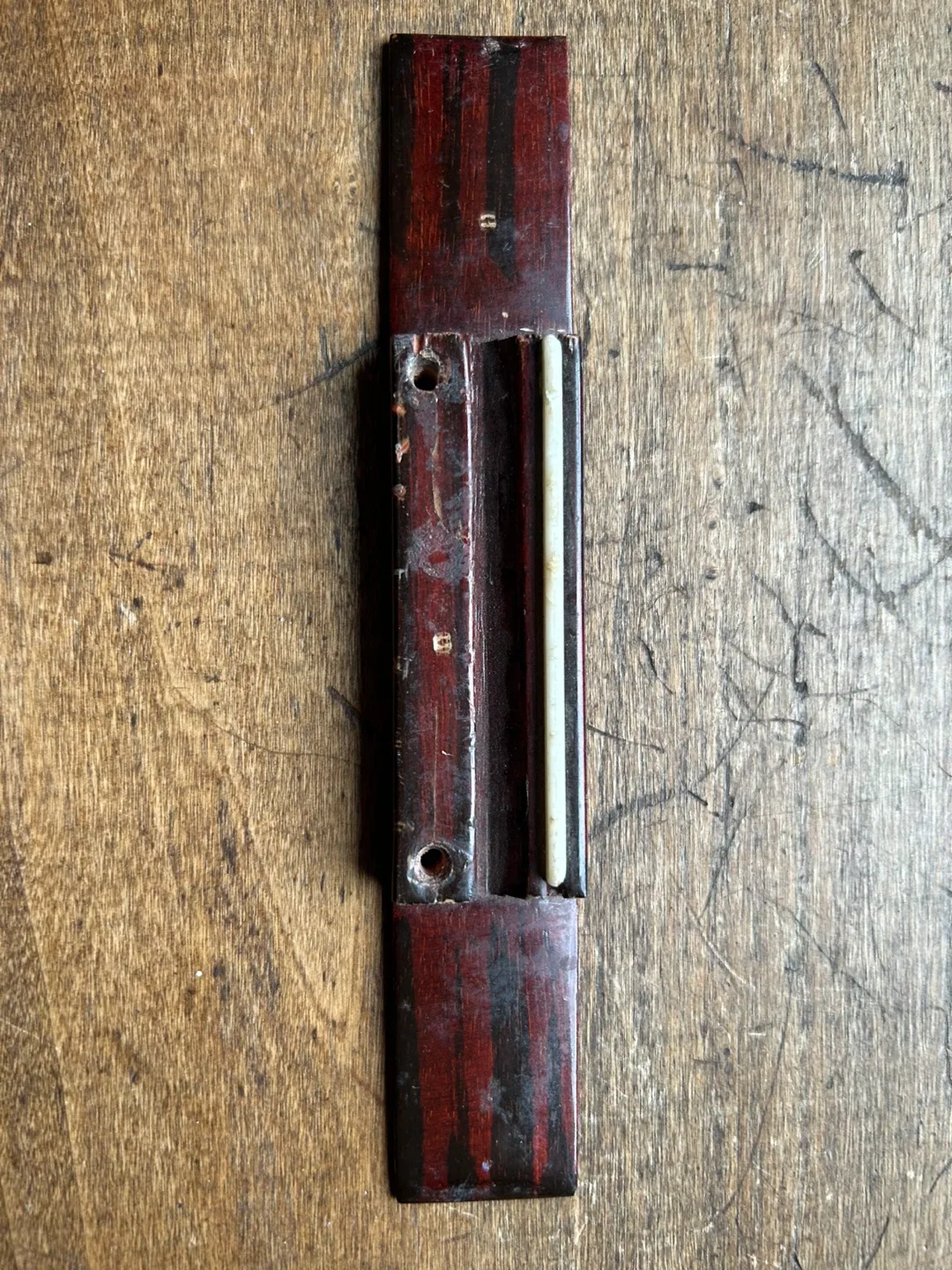 Vintage guitar tailpiece tail piece wood ivory bone Acoustic