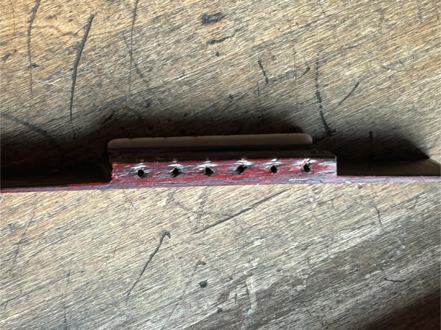 Vintage guitar tailpiece tail piece wood ivory bone Acoustic image indicator(7)