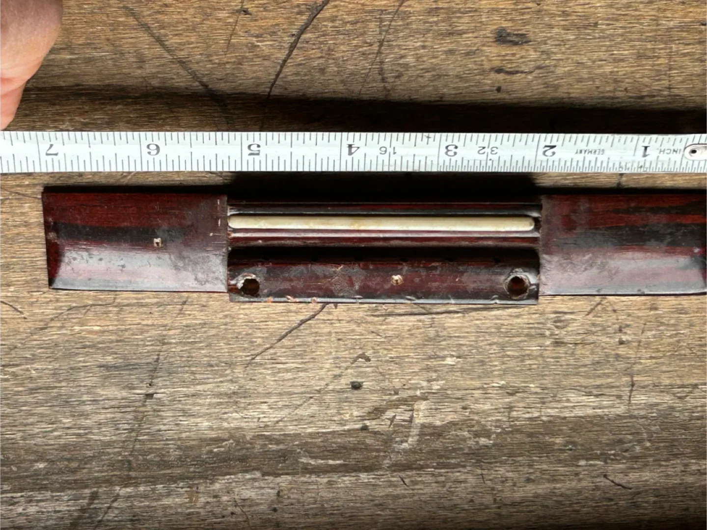 Vintage guitar tailpiece tail piece wood ivory bone Acoustic image indicator(8)