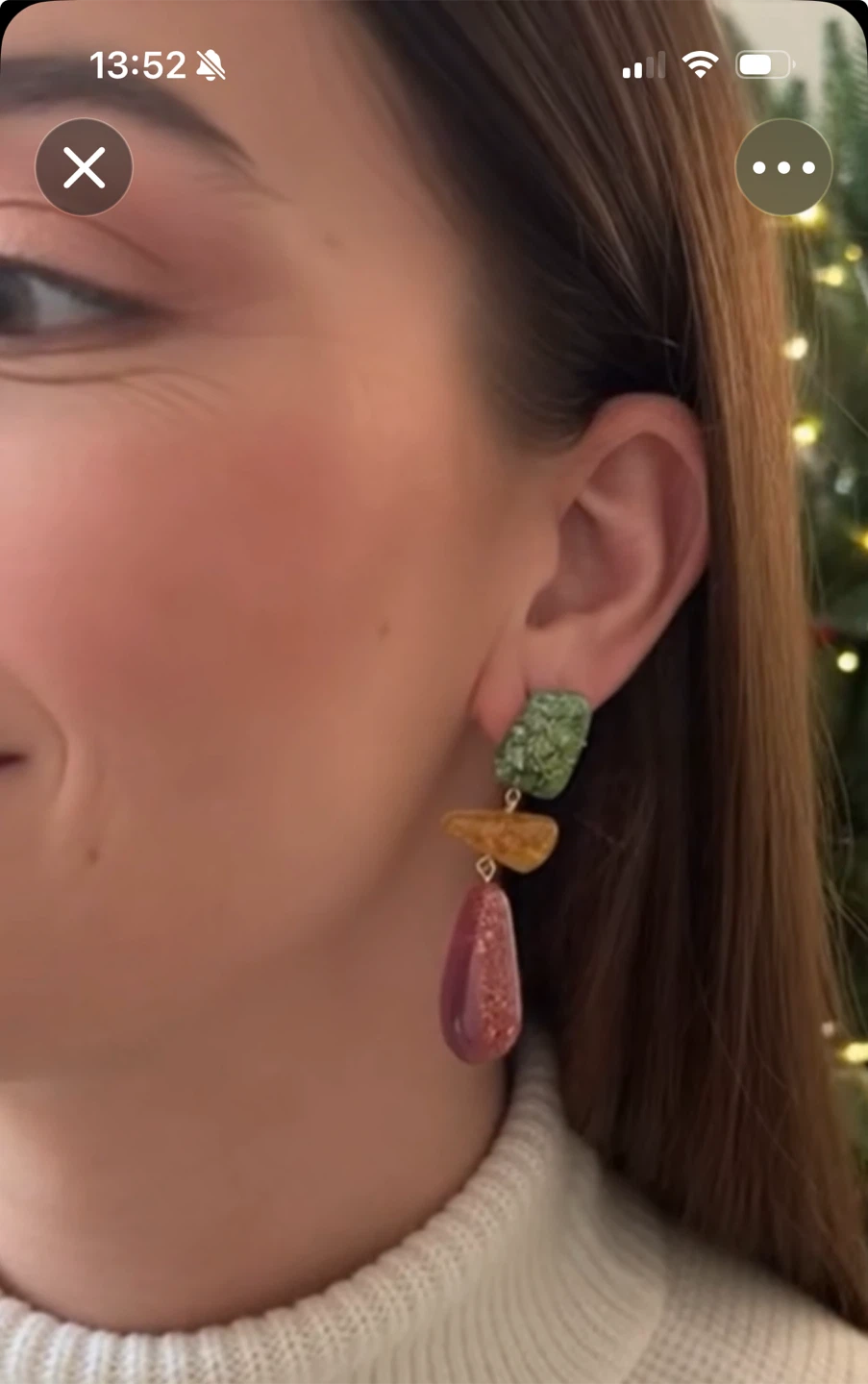Statement Earrings - Green, Amber, Pink - photo 2