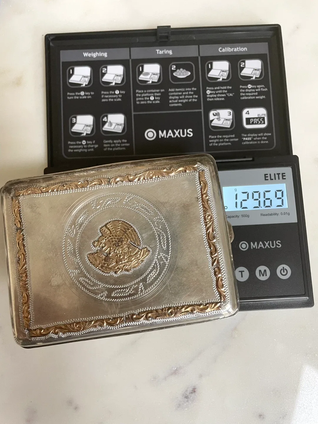 Solid Sterling Silver Vintage Cigarette or Business Card Case image indicator(9)