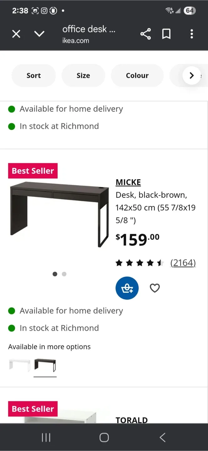 IKEA MICKE Desk, Black-Brown image indicator(5)