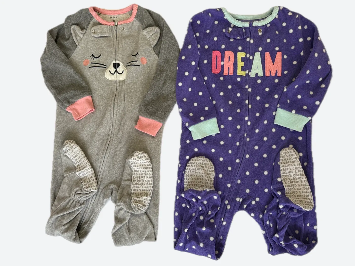 Carter's 2T Footed Pajamas - Two Sleepers
