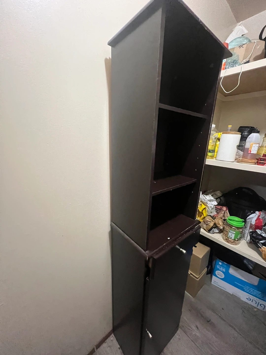Dark Brown Wooden Shelf Cabinet - photo 2