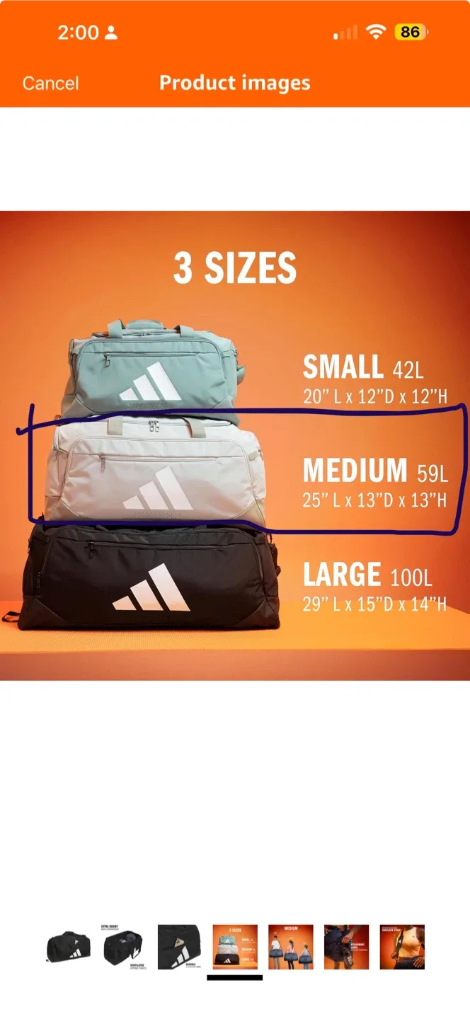Adidas Duffel Bag - Black & Gold - Medium Size (Moving Sale) image indicator(5)