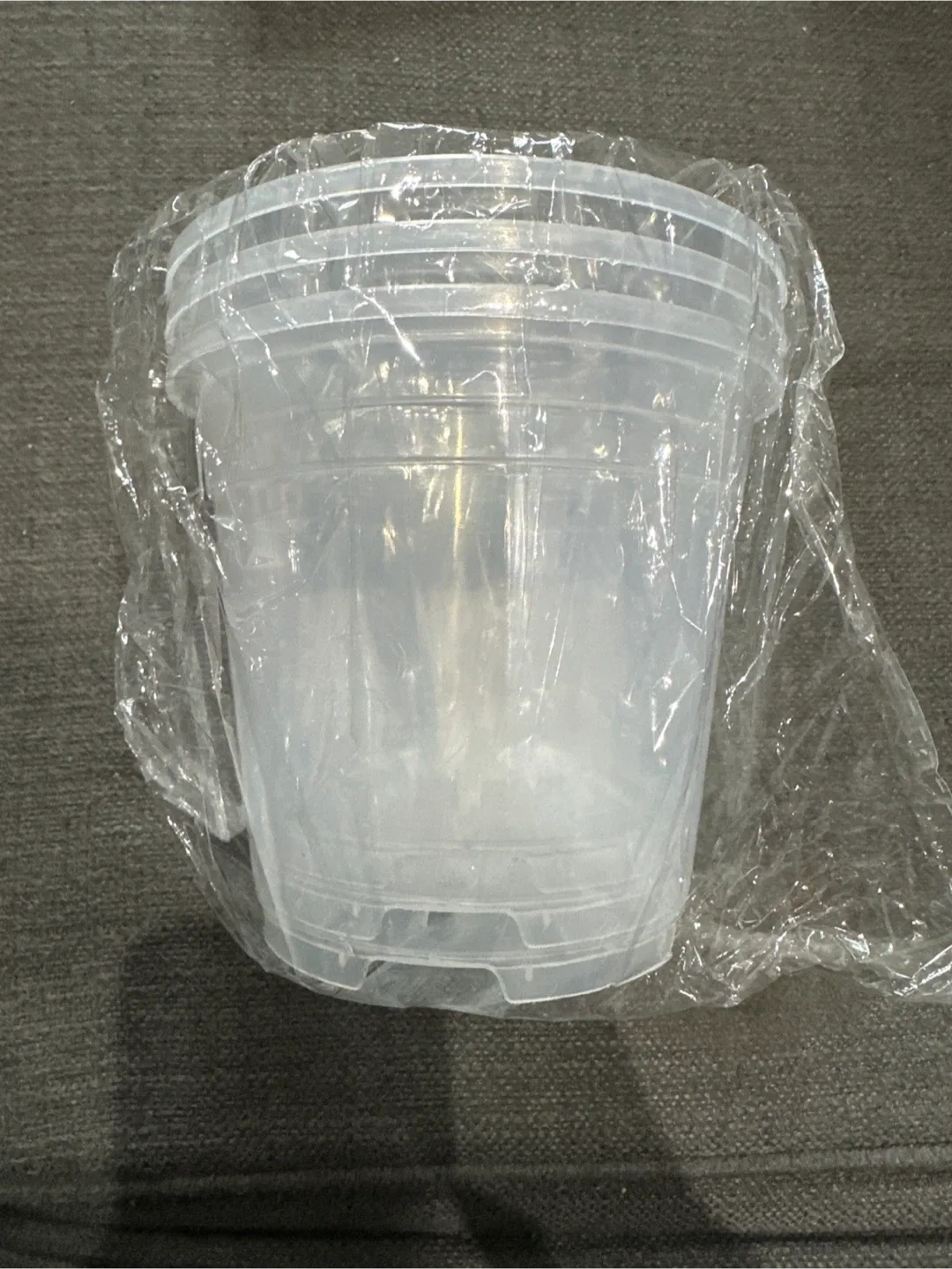 3 clear Plastic Plant Pots - Brand New image indicator(3)