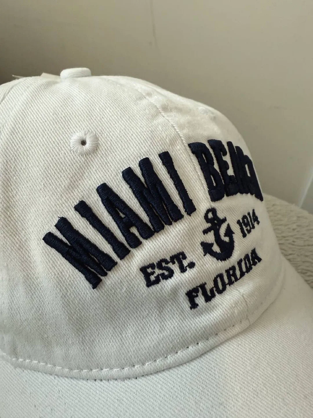 Miami Beach Baseball Cap White unisex image indicator(2)