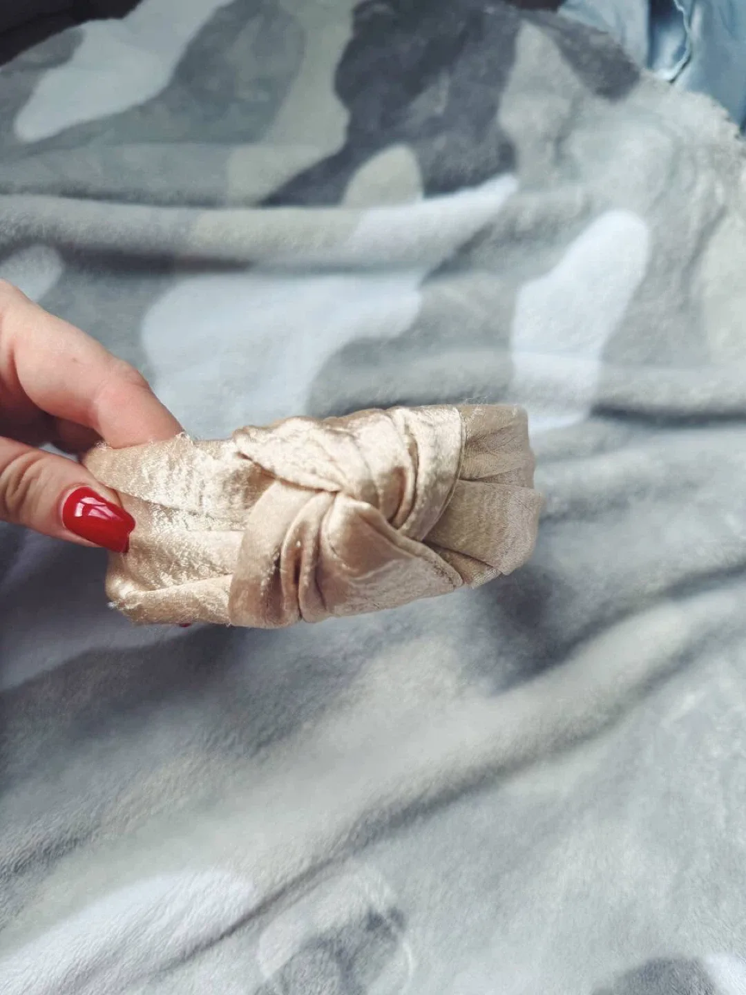 Beige Velvet Knot Headband, Anthropology