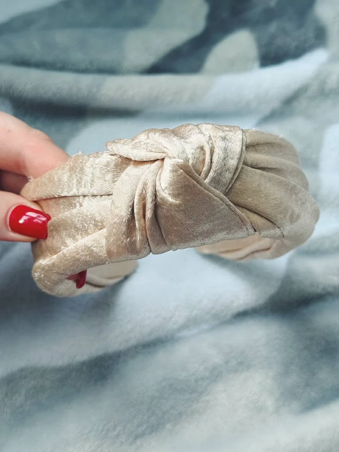 Beige Velvet Knot Headband, Anthropology image indicator(2)