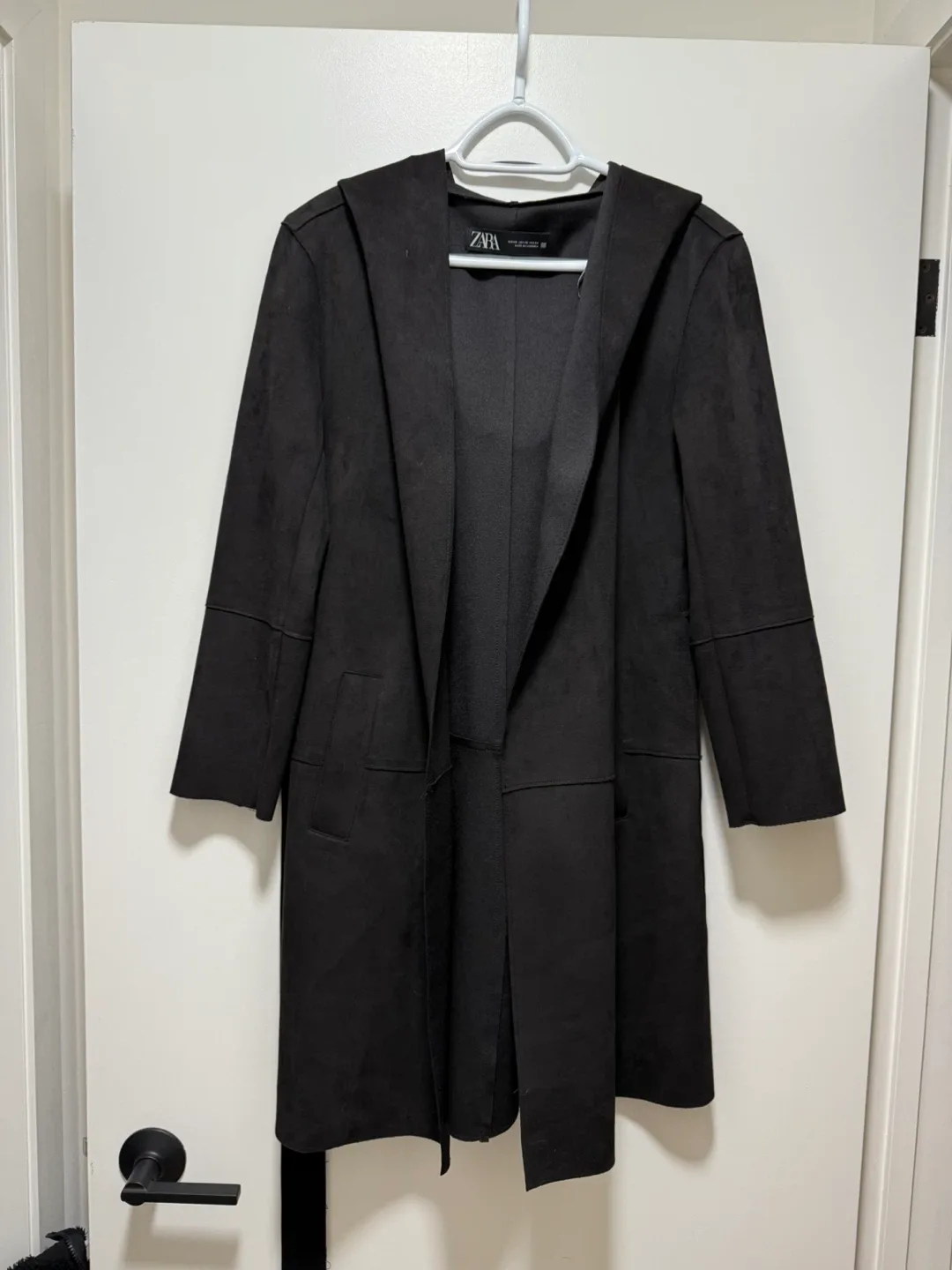 Zara Black Hooded Coat