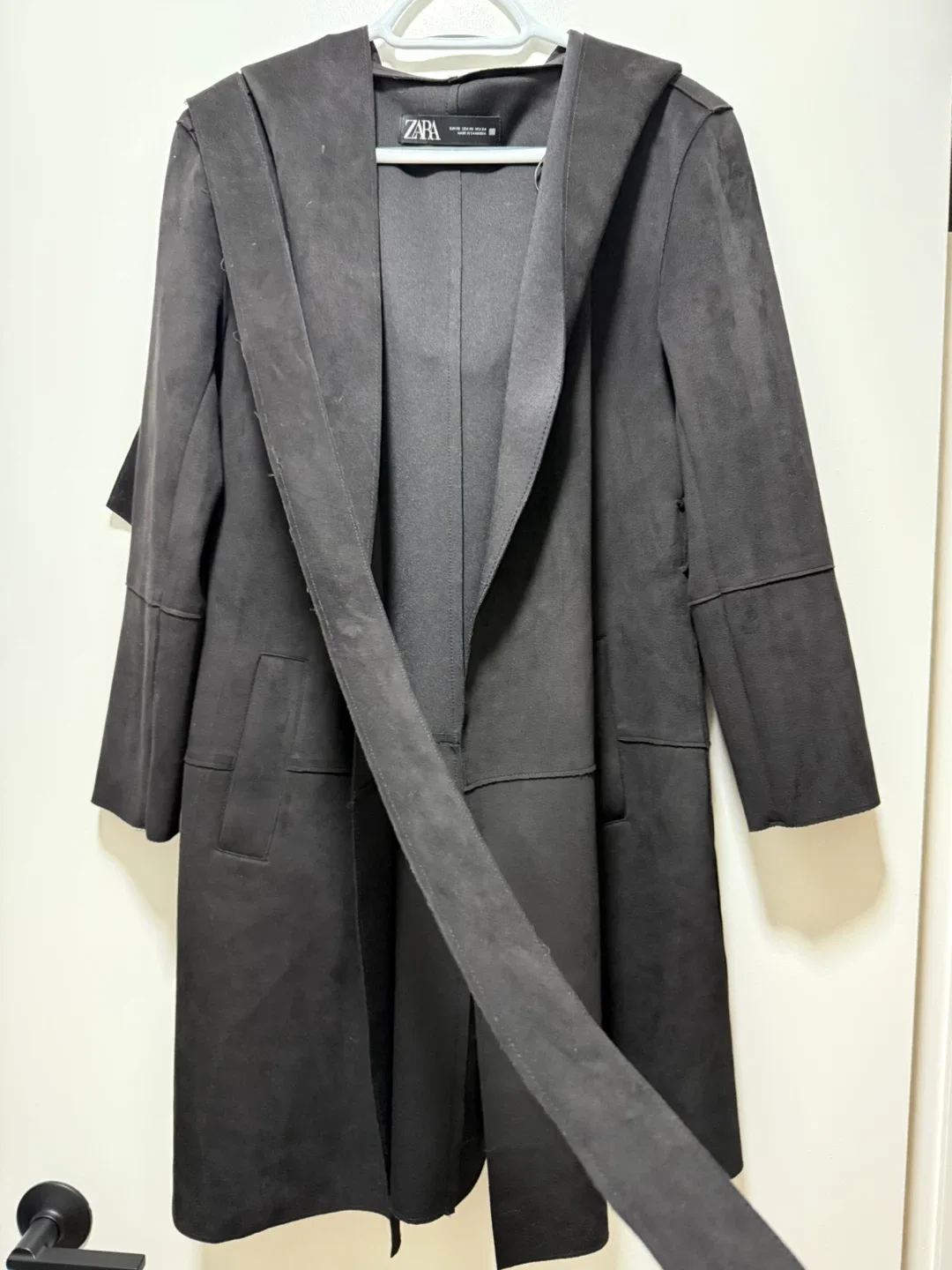 Zara Black Hooded Coat image indicator(2)
