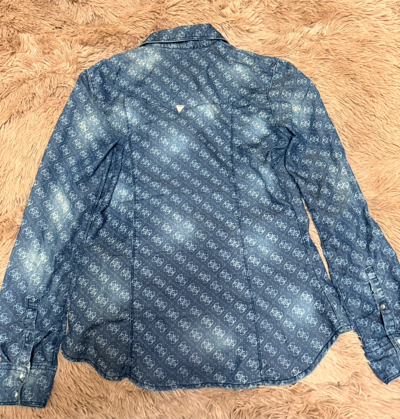 Guess Denim Print Button-Up Shirt - photo 2