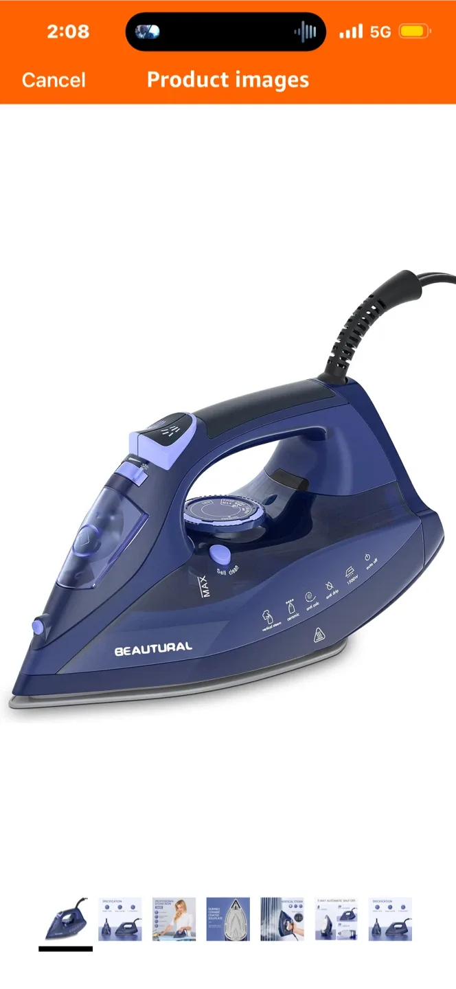 Beautural Professional Steam Iron - Like New! image indicator(6)