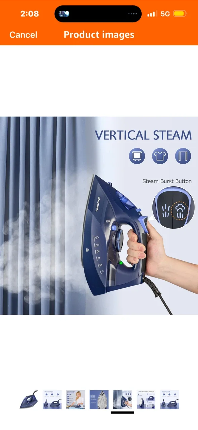 Beautural Professional Steam Iron - Like New! image indicator(3)