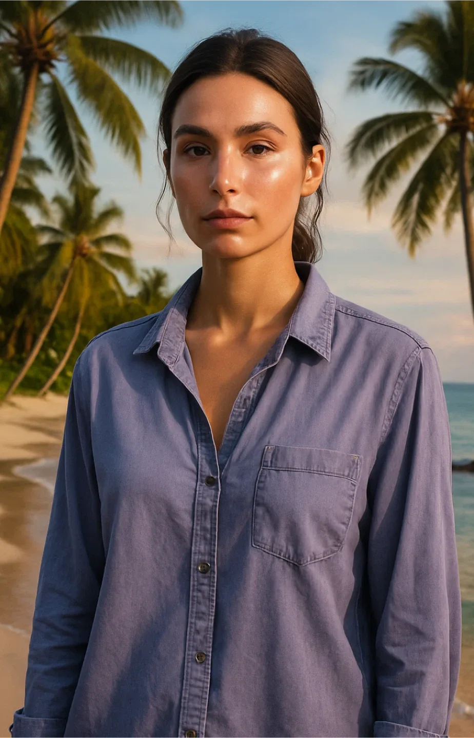 Old Navy Women's Mariana Trench Button Down Shirt Blue Size XL