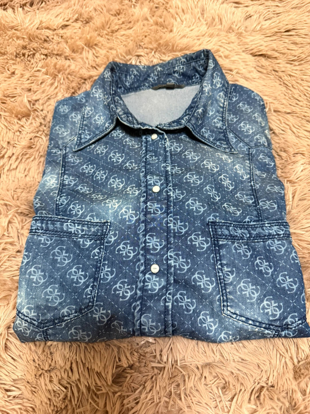Guess Denim Print Button-Up Shirt - photo 3