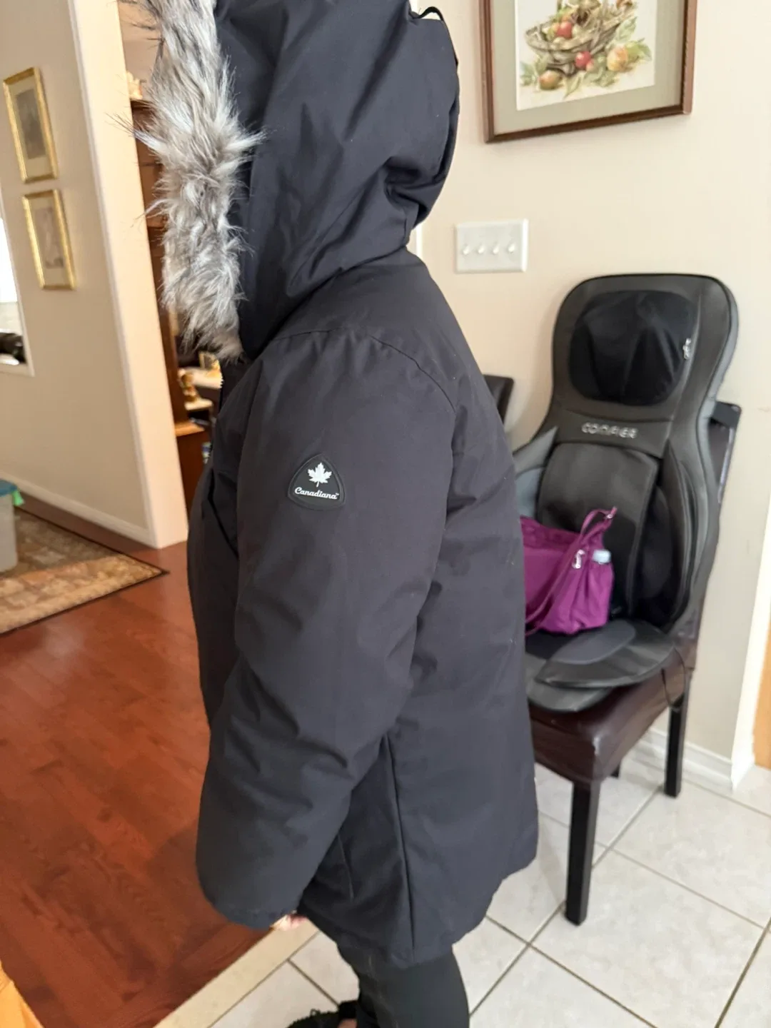 Canadiana Black Winter Jacket - Size boy Youth XL image indicator(4)