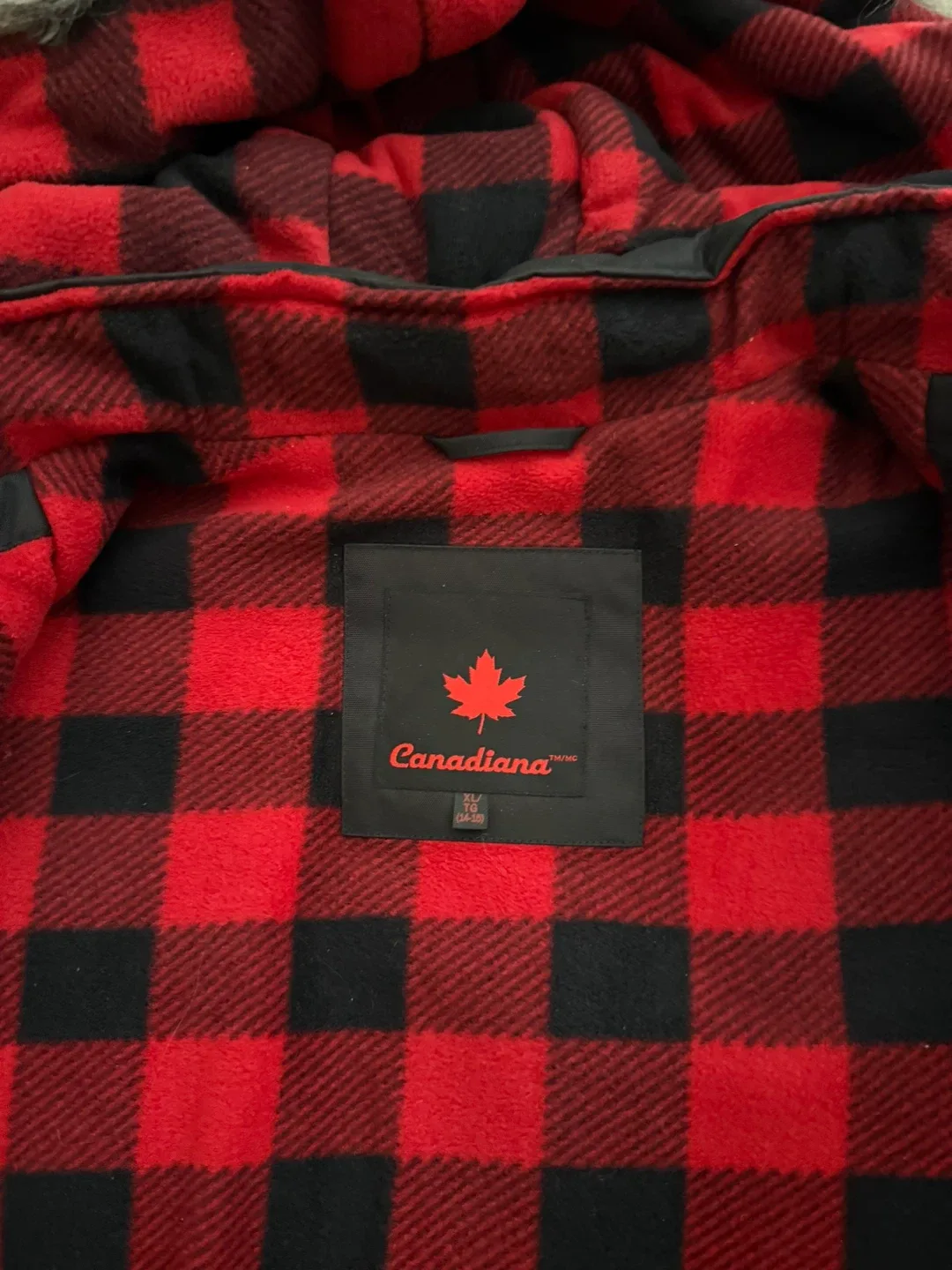 Canadiana Black Winter Jacket - Size boy Youth XL image indicator(3)