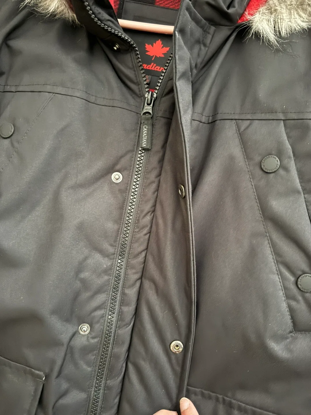 Canadiana Black Winter Jacket - Size boy Youth XL image indicator(7)