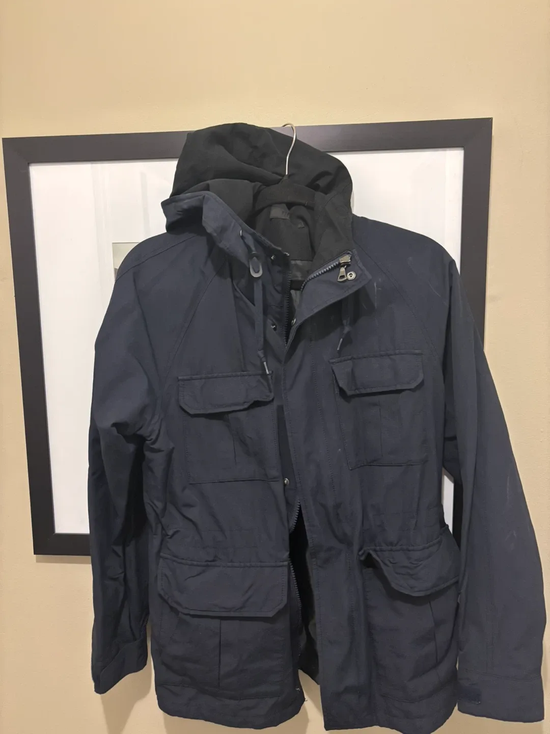 Navy Blue Hooded Jacket