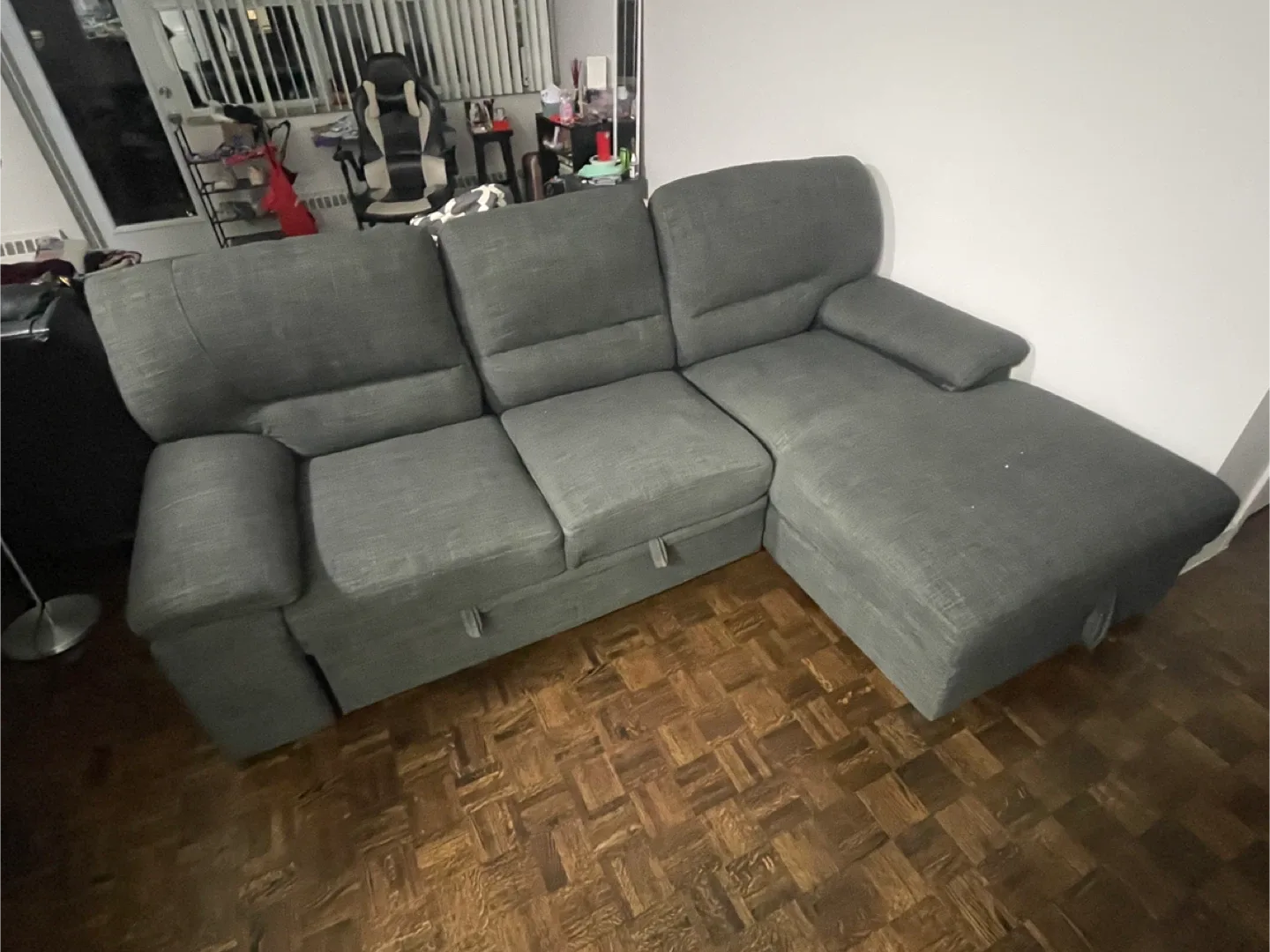 Grey Sectional Sofa with Storage