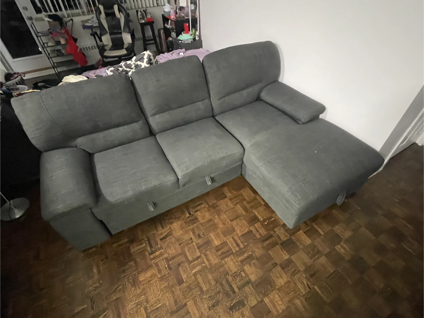 Grey Sectional Sofa with Storage - photo 3