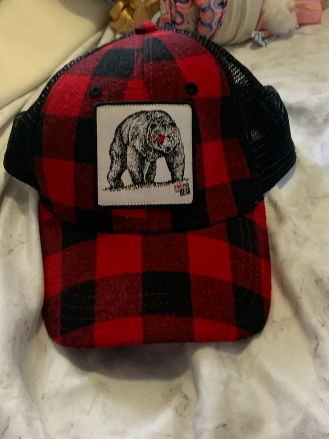 Don't Poke the Bear Plaid Hat