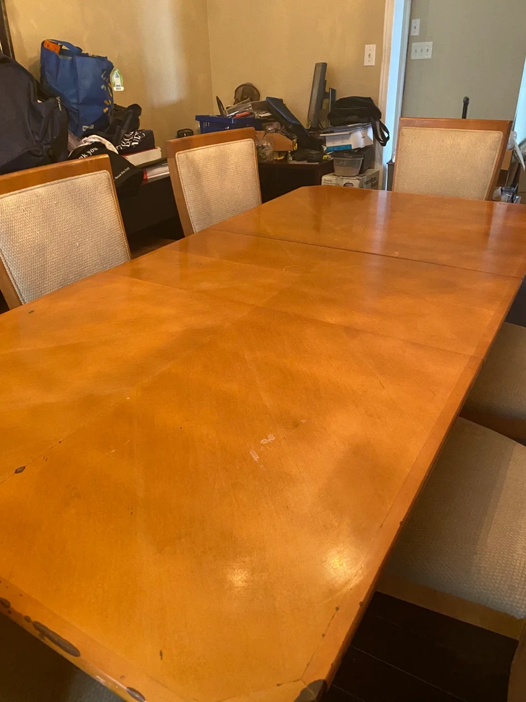 Large Wooden Dining Table with Extension for  $100.