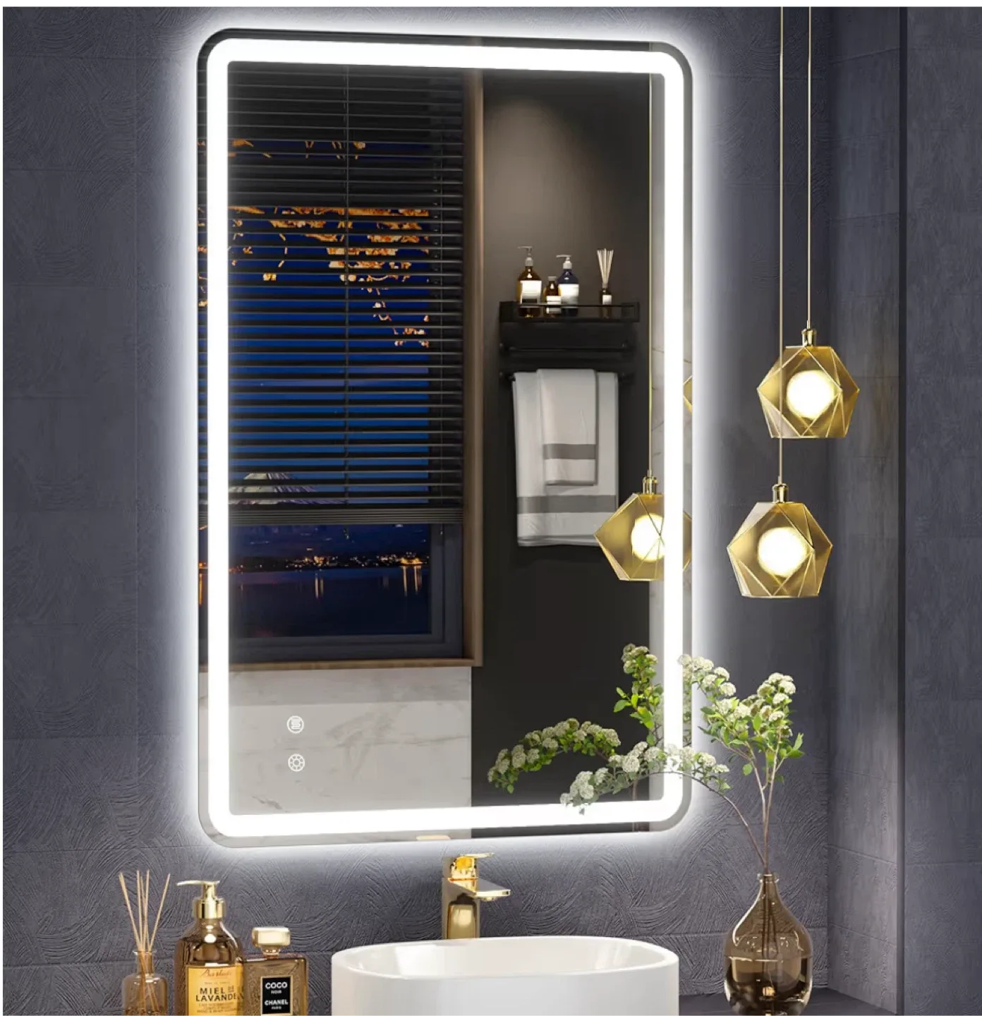 LED Lighted Bathroom Vanity Mirror - 24x16 inch