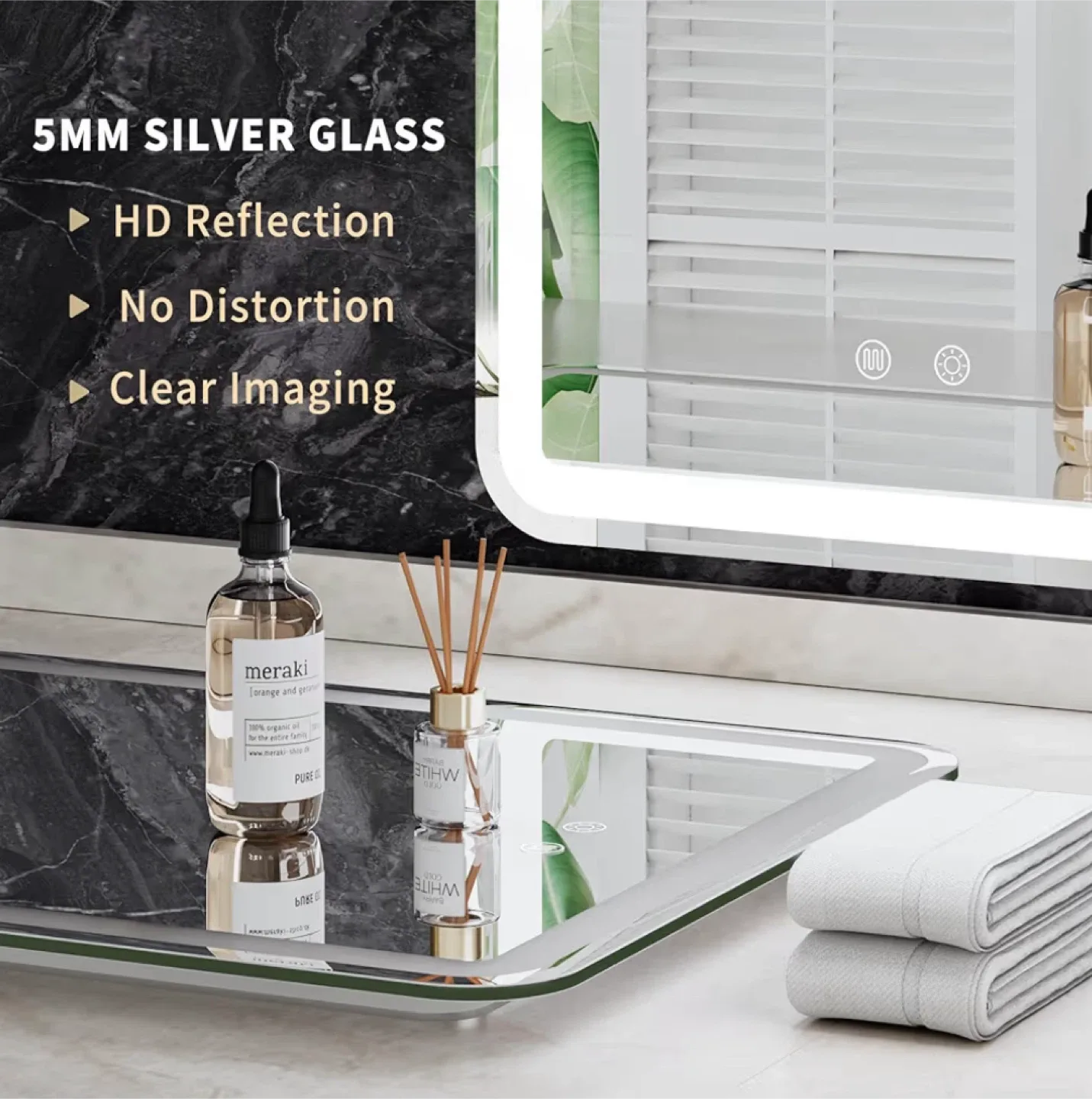 LED Lighted Bathroom Vanity Mirror - 24x16 inch image indicator(4)