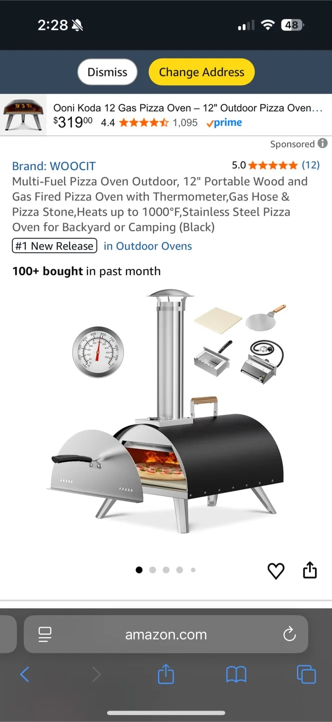 WOOCIT 12" Outdoor Pizza Oven $100 normally $350