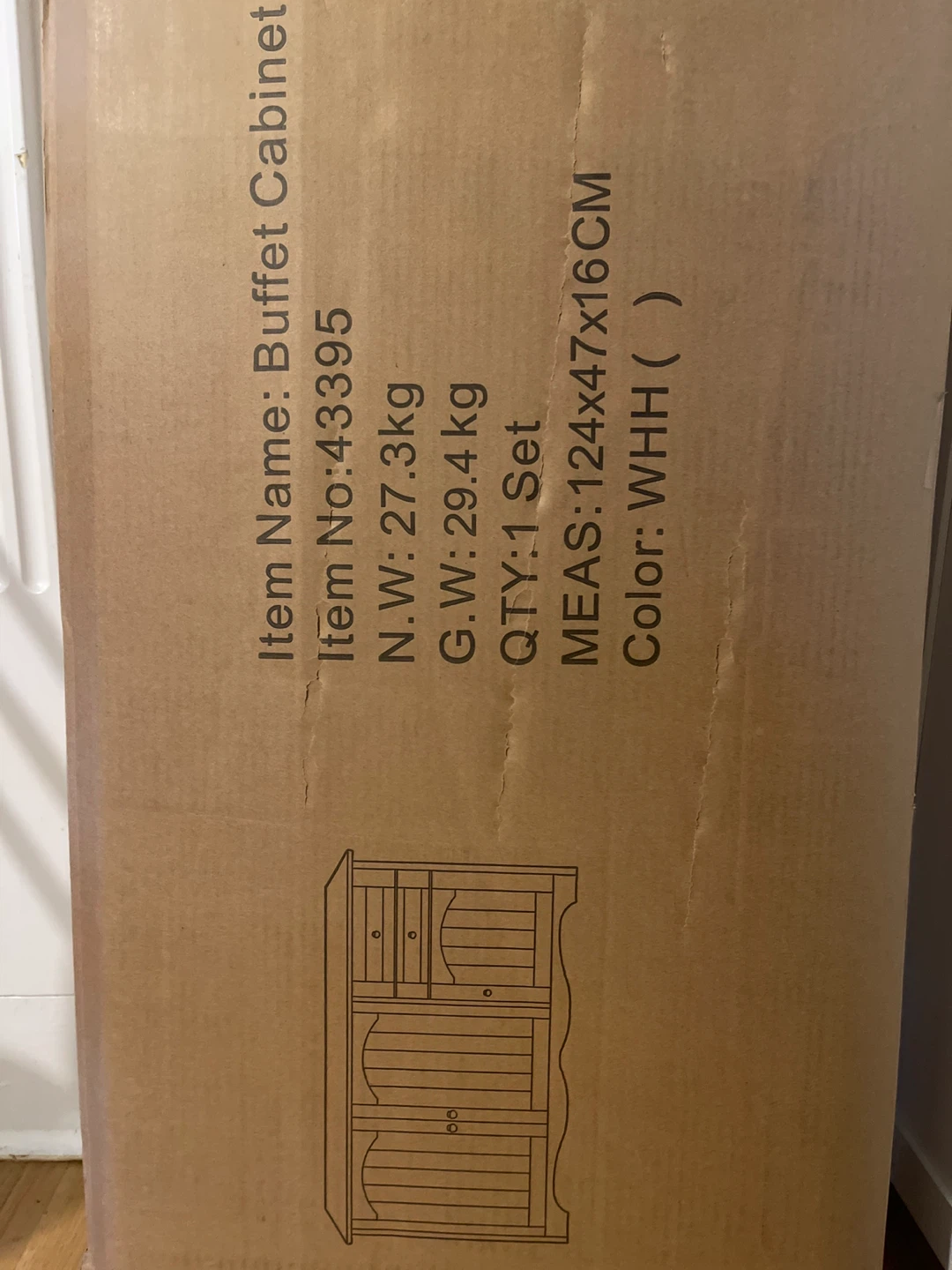 White Wooden Cabinet with Storage (new in box) - photo 3