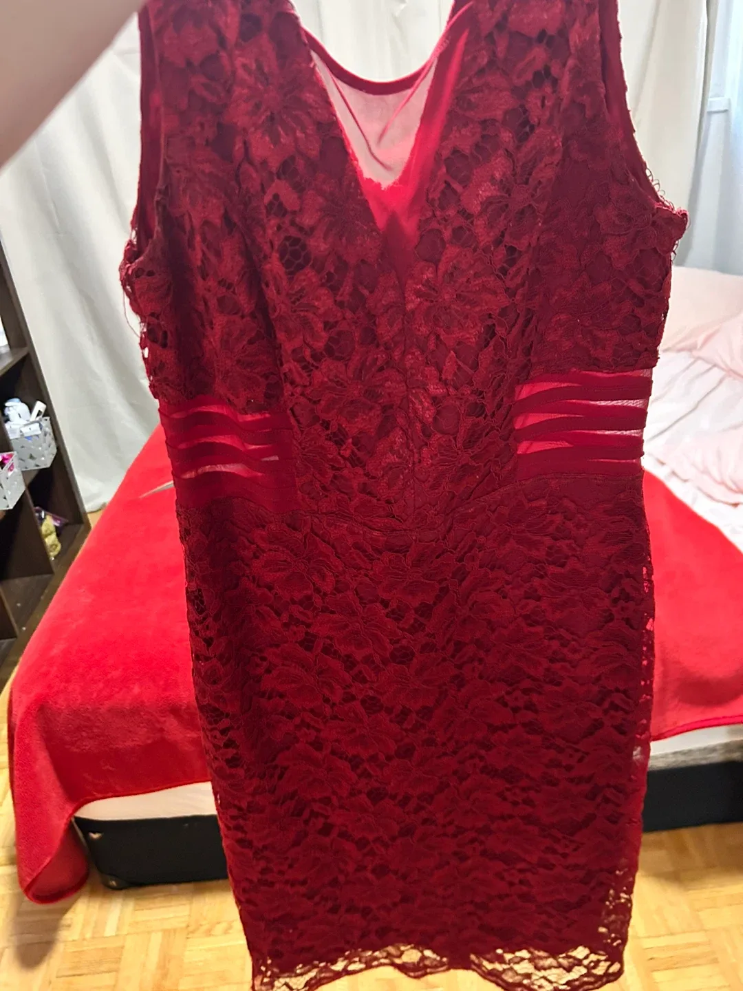 Enfocus Studio Red Lace Dress - Size S