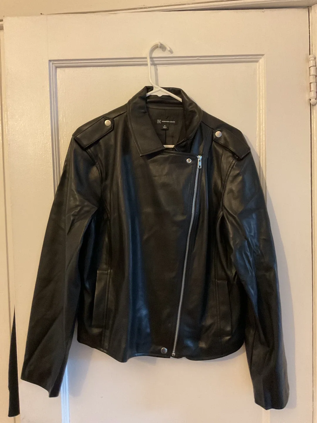INC International Concepts Black Leather Jacket