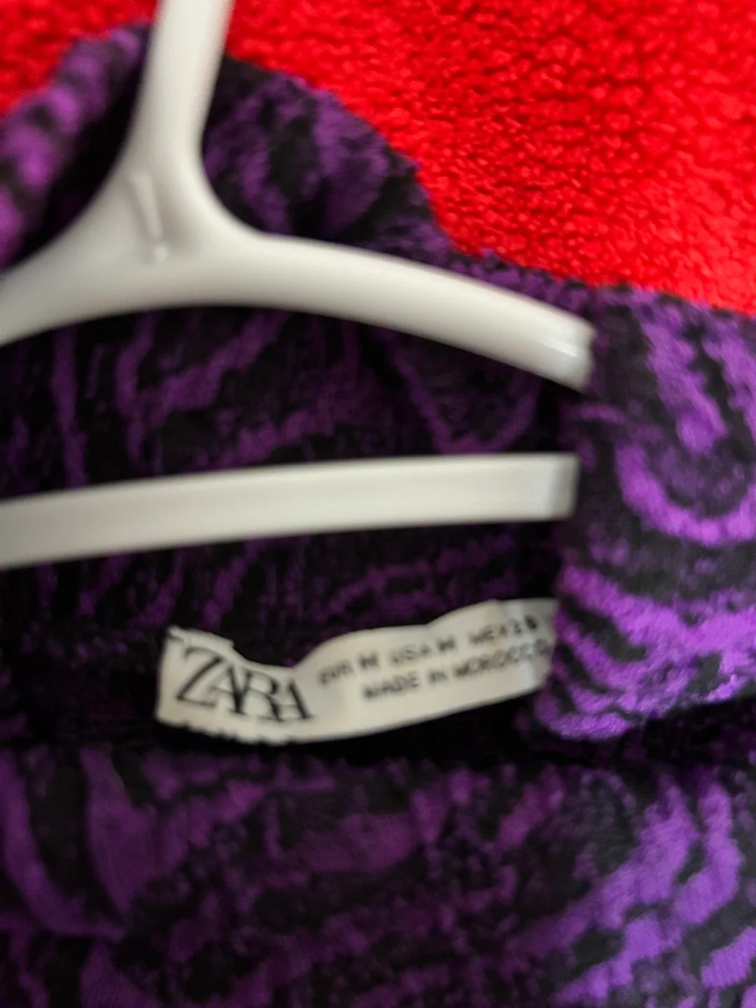 Zara Purple Patterned Dress - Size M image indicator(3)