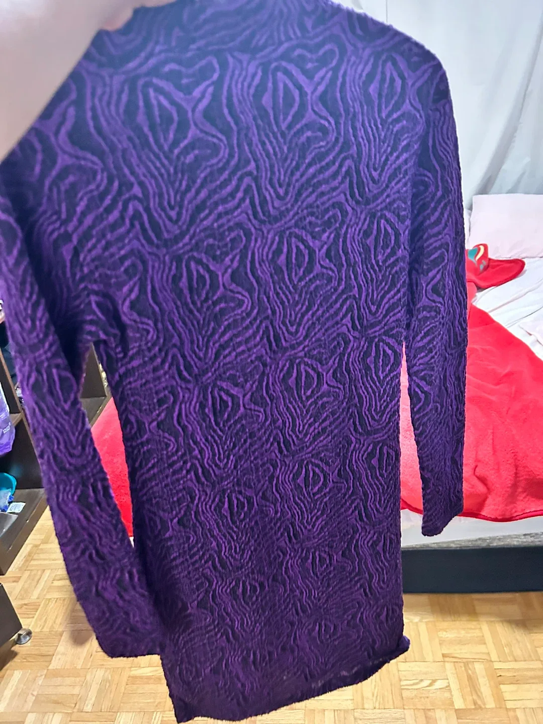 Zara Purple Patterned Dress - Size M